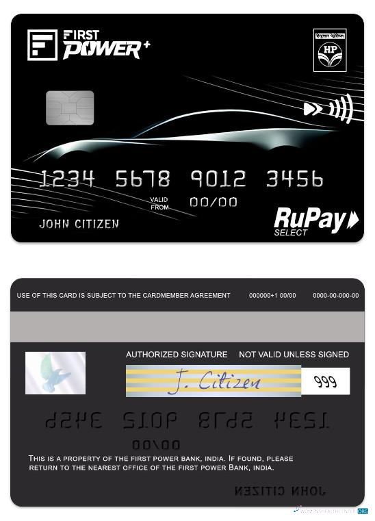 Download India IDFC First Power Plus RuPay Select Credit Card Photoshop template